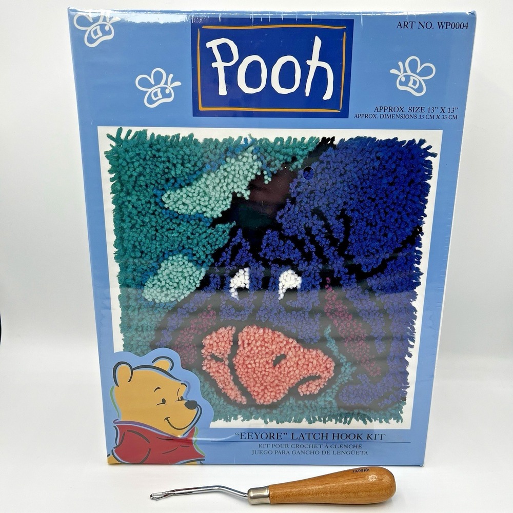 Disney Winnie The Pooh EEYORE Latch Hook Kit 13"x 13" plus Latch Hook Included